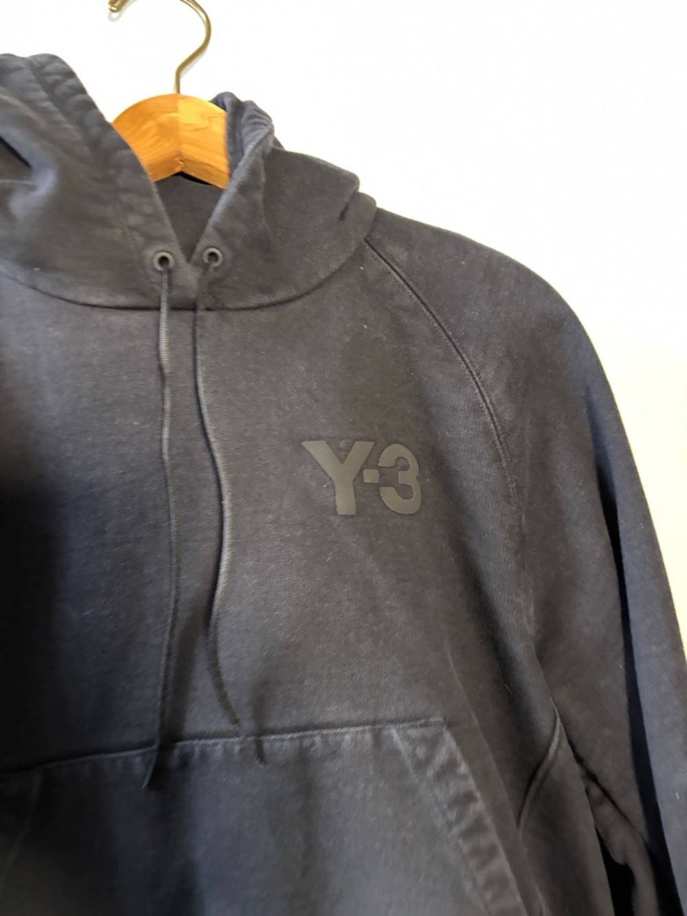Y-3 Dark Gray Logo Pullover Hoodie